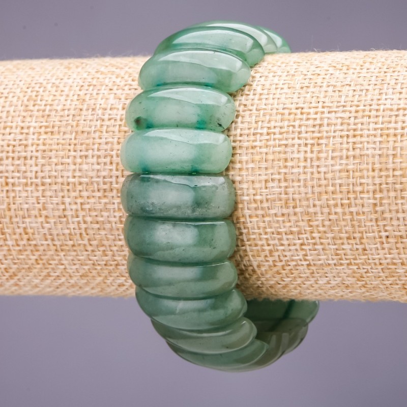 Dark Jade Bracelet, link 25x10+/-mm, length 18cm on elastic