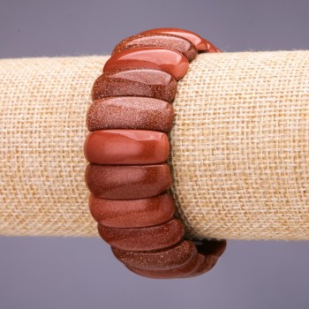 Aventurine Golden Sand Bracelet, link 25x10+/-mm, length 18cm on elastic