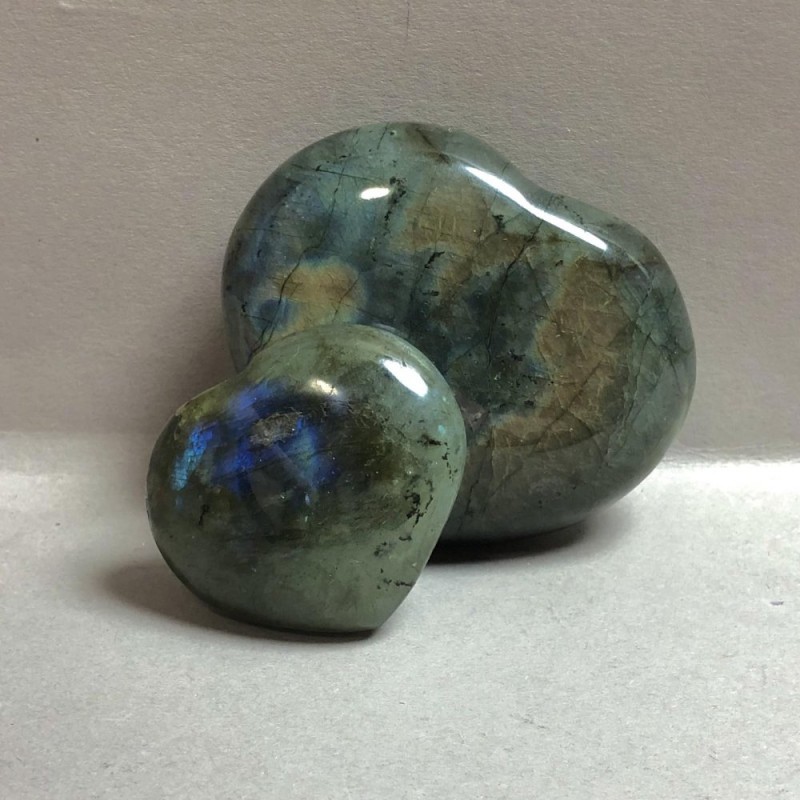 Labradorite Souvenir Stone, Heart Shape, Assorted Sizes (price per 100g), weight from 110g