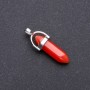 Red Cat's Eye Hexagon Pendant, 8x35x41mm