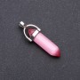 Cat's Eye Pink Hexagon Pendant 8x35x41mm