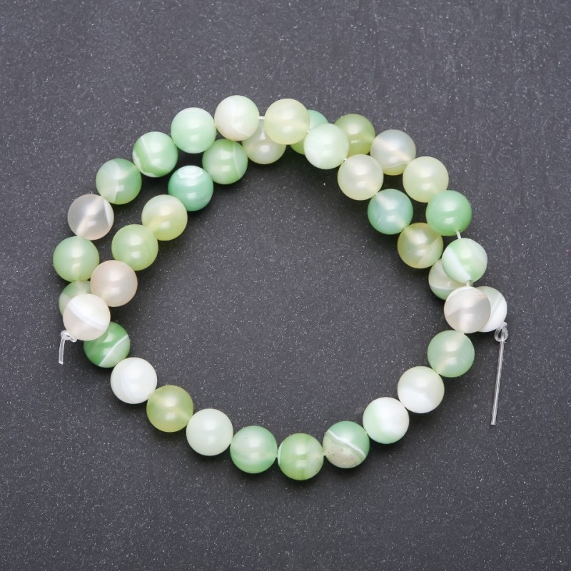 Agate Beads Smooth Ball, Diameter 10mm Strand, Length 38cm