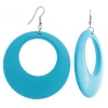 Earrings – Congo hoop earrings with turquoise, 75×53mm