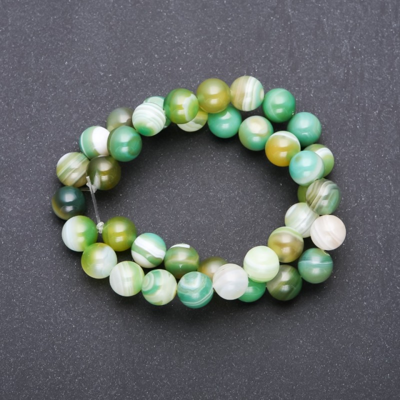 Agate Beads Smooth Ball, Diameter 10mm Strand, Length 38cm
