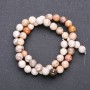 Fossilised Coral Beads, Faceted Ball, Diameter 8mm, Strand, Length 38cm