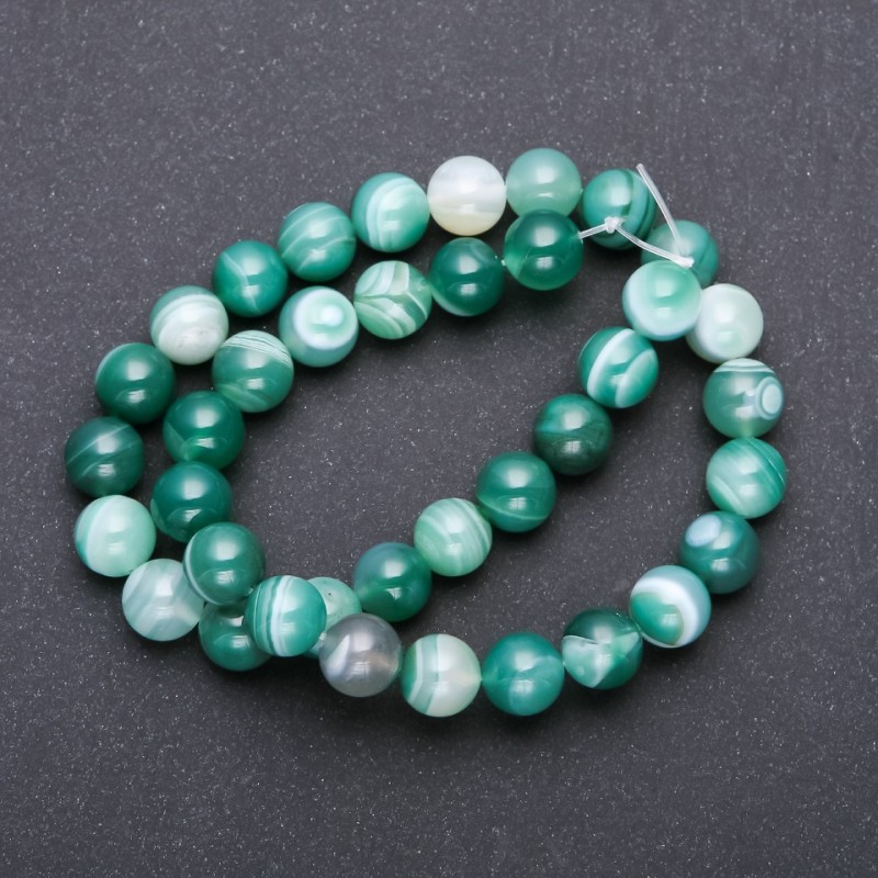 Agate Beads smooth round, diameter 10mm, strand length 38cm