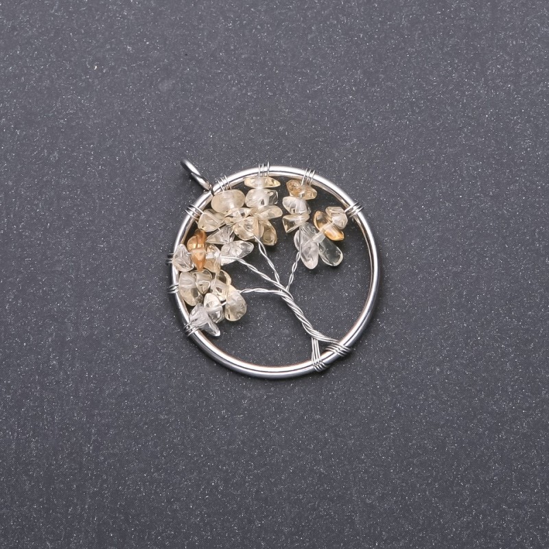 Pendant 'Tree of Happiness' Citrine, Diameter 30mm