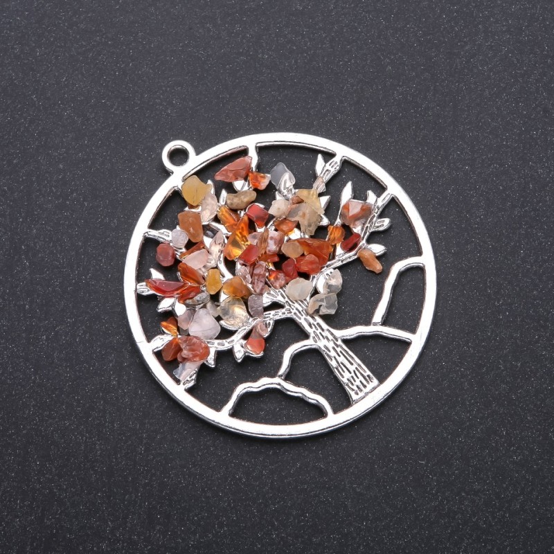 Pendant 'Tree of Happiness' Carnelian, Diameter 57mm