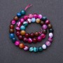Agate Beads on String, Multicolour Faceted Round, diameter 8(+/-)mm, length 38cm