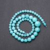 Aquamarine Beads (Imitation), Graduated Smooth Round Strand, diameter 6-14mm, length 45cm