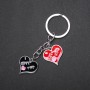 Hearts Keyring, Silvery Metal