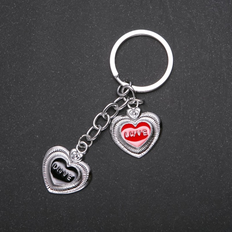 Hearts Keyring, Silvery Metal