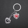 Hearts Keyring, Silvery Metal