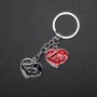 Hearts Keyring, Silver Metal Colour