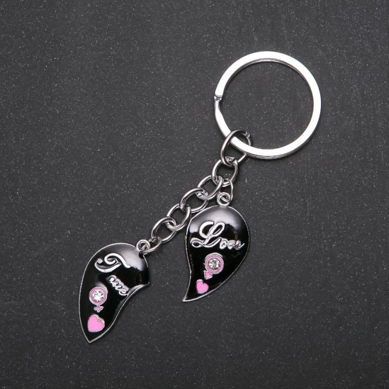 Hearts Keyring, Silver Metal Colour