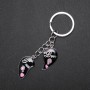 Hearts Keyring, Silver Metal Colour