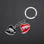 Hearts Keyring, Metal Colour "Silver", length 95mm