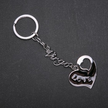 Heart Keyring, metal colour "silver", length 120mm