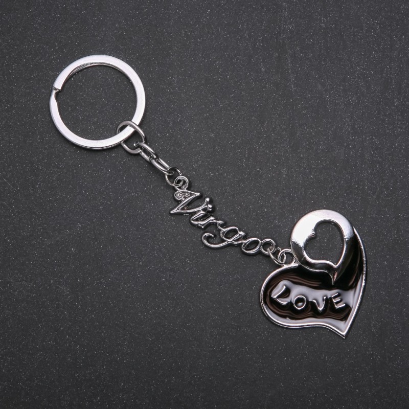 Heart Keyring, metal colour "silver", length 120mm