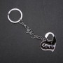 Heart Keyring, metal colour "silver", length 120mm