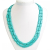 Turquoise Necklace with Veining Rectangular 10x15mm, Length 120cm+
