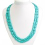 Turquoise Necklace with Veining Rectangular 10x15mm, Length 120cm+