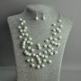 Necklace and Earrings Set "Strings of the Soul" pearls (imitation) on a cord, length 50 cm