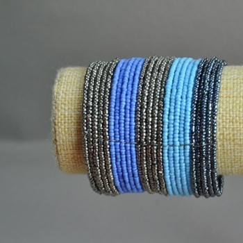 Bead Bracelet Clamp Violet-Blue-Gray