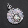 "Flame" Pendant with Abalone in Setting 45x63mm