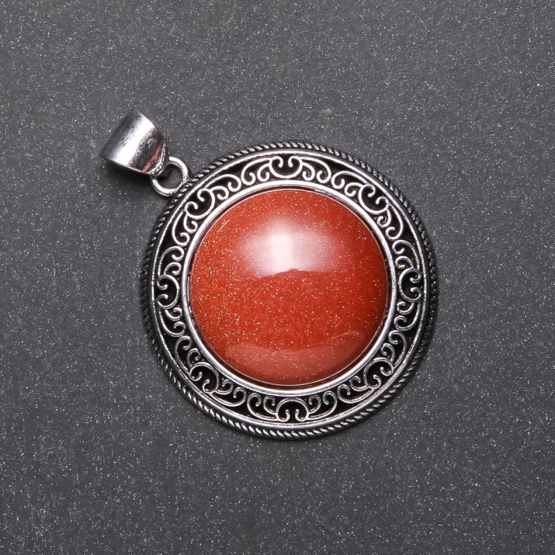 "Tian Shan" Pendant 38x52mm Aventurine Golden Sand