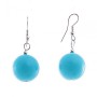 Earrings - drop with smooth beads in 'turquoise', 40×17mm