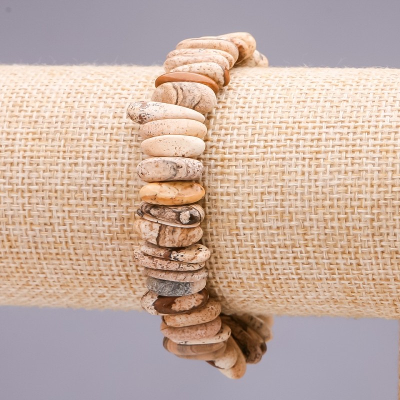 Landscape Jasper Stick Bracelet, Diameter 4x15(+/-)mm, Length 19cm