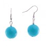 Earrings – drop with smooth beads resembling turquoise, 37×15 mm