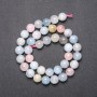 Morganite Natural Stone Beads on a String, Smooth Round, 10mm Diameter, 38cm Length