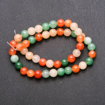 Assorted Synthetic Beads on a Strand, Smooth Round, Diameter 8mm, Length 38cm