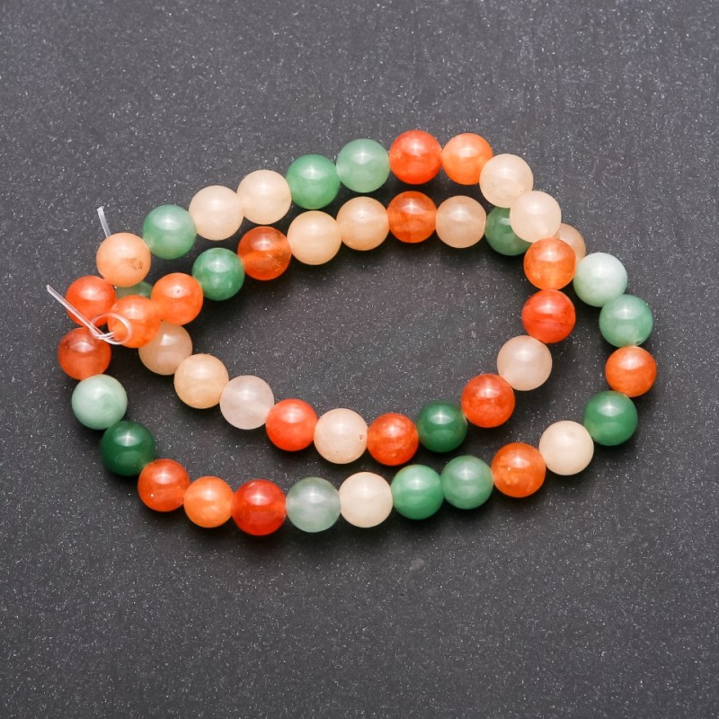 Assorted Synthetic Beads on a Strand, Smooth Round, Diameter 8mm, Length 38cm