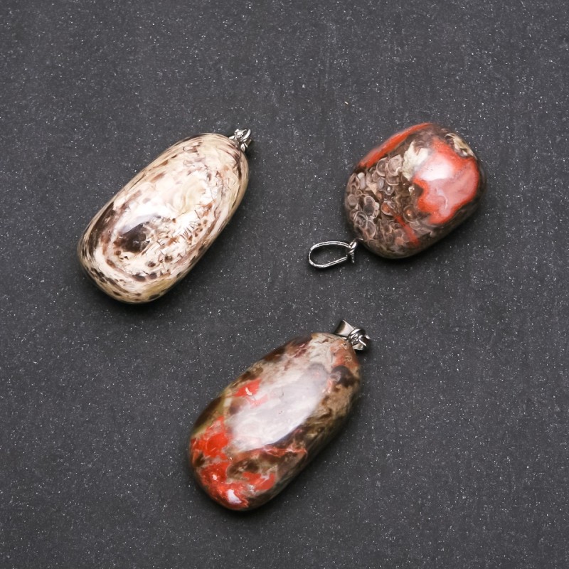 Natural Stone Pendant Picasso Jasper 20x41(+-)mm