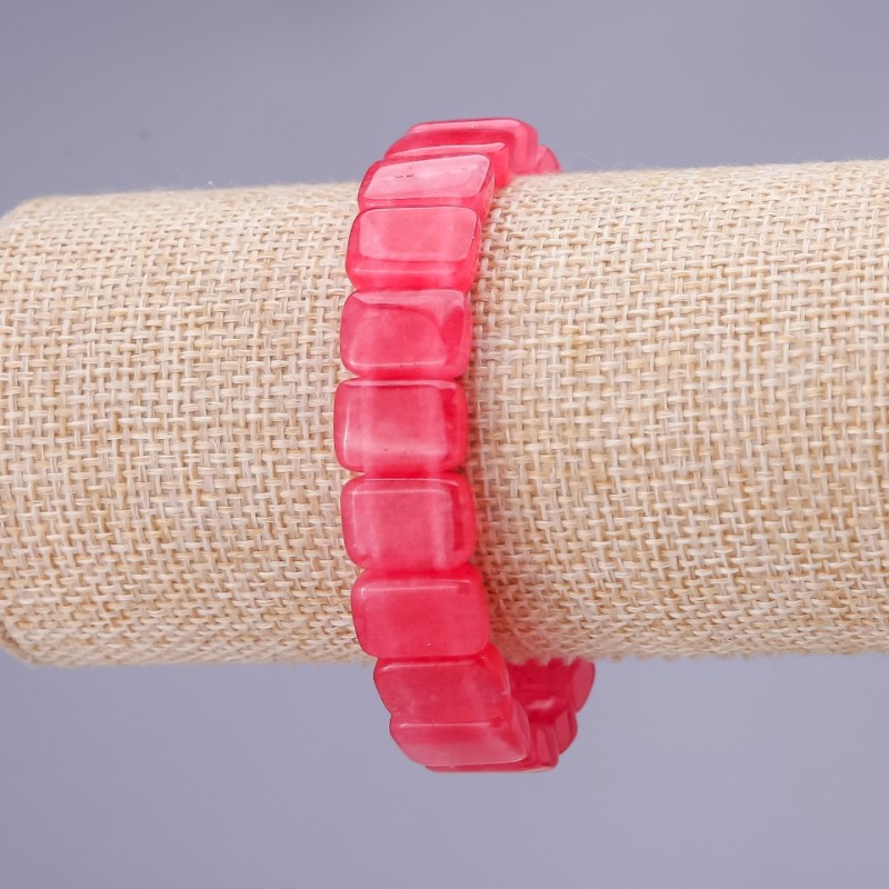 Natural Tourmaline Stone Bracelet, Rectangular Links, 14x10mm+-, Length 18cm+