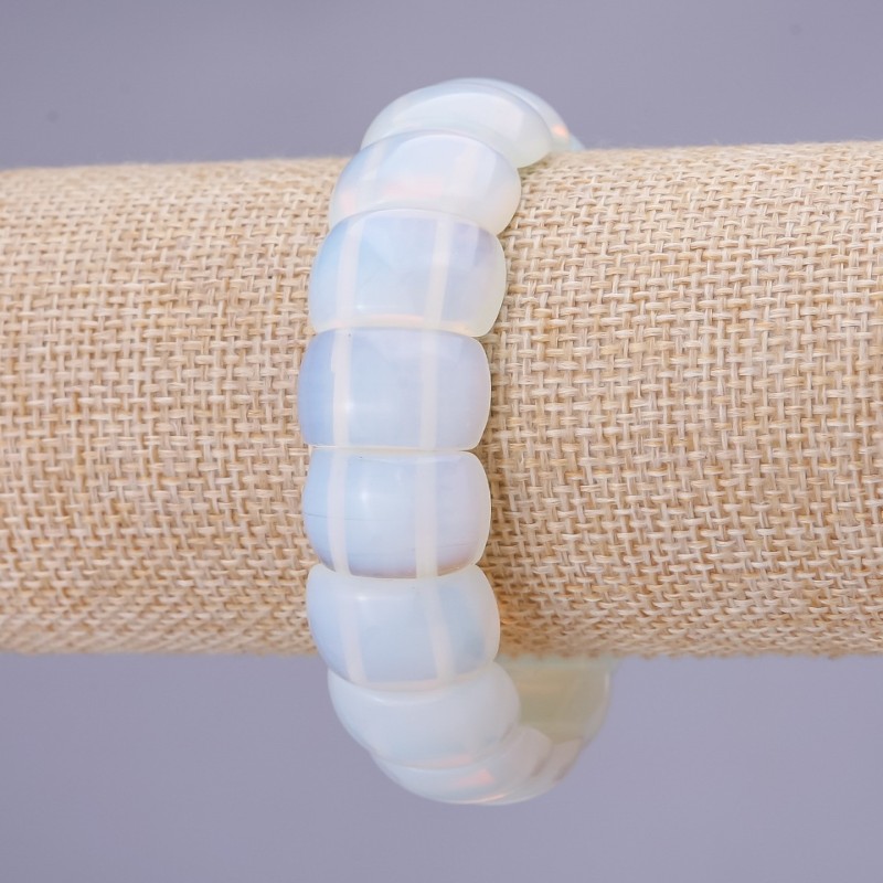 Moonstone Link Bracelet 12x20(+-)mm on Elastic