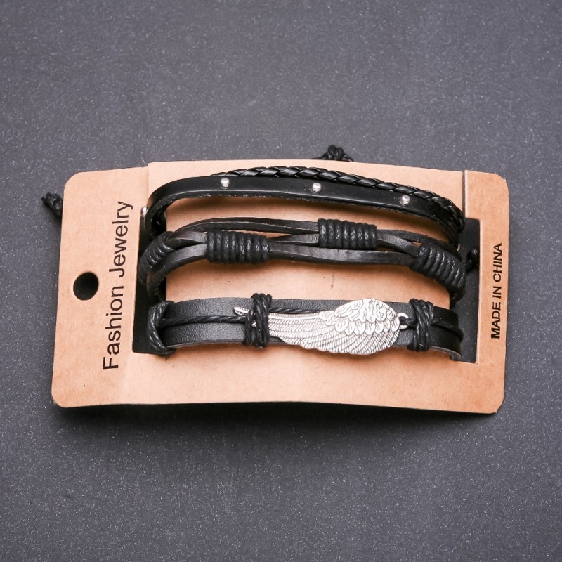 Men's Triple Wing Bracelet with adjustable pull