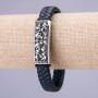 Skulls Bracelet, length 21cm, thickness 15mm black eco leather