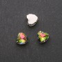 Price per Pack/10 pcs. Sew-On Crystal in Claw Setting, Heart 12mm, Pink-Green