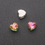Price per Pack/10 pcs. Sew-On Crystal in Claw Setting, Heart 12mm, Pink-Green