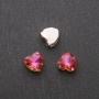 Price per Pack/10 pcs. Sew-On Crystal in Claw Setting, Heart 10mm, Crimson-Orange