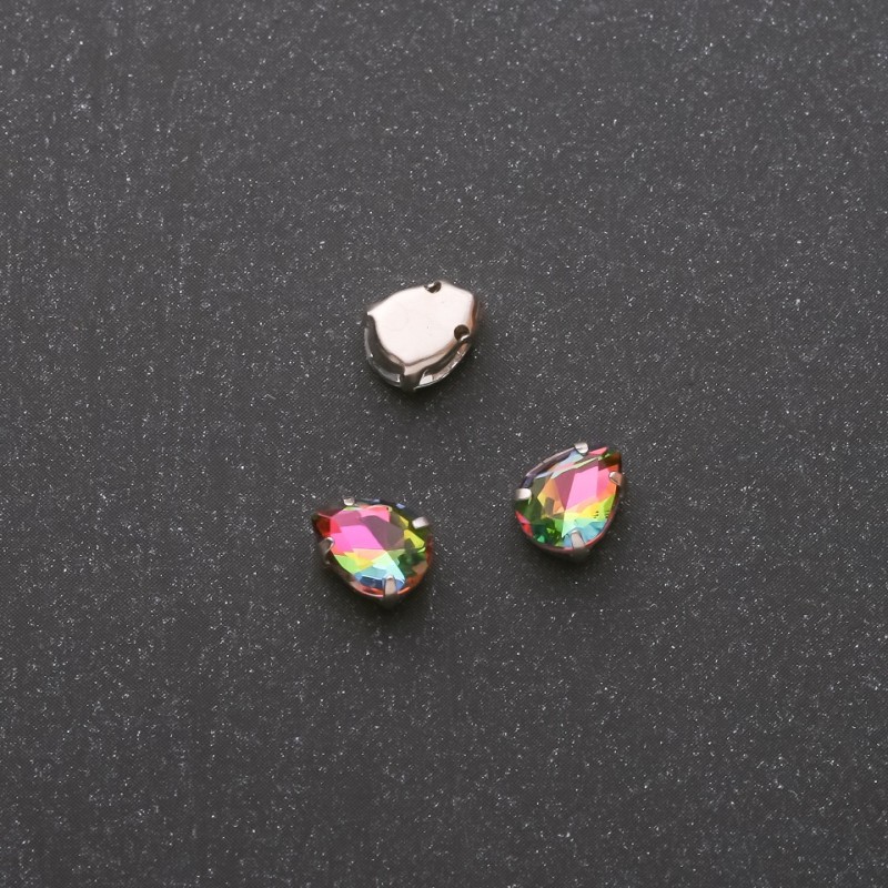 Sew-on Crystals Droplet 6x8mm Green-Pink