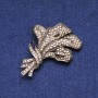 Clearance! Flower Brooch with Rhinestones golden metal 46x64mm