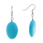 Earrings - drop with oval smooth cabochons resembling turquoise 18x24mm