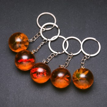 Flowers in Resin Keychain assorted, length 9cm (price per 1 pc.)