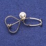 Brooch Stethoscope with Crystals enamel colour black 24x25mm yellowish metal