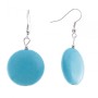 Earrings - drop with light blue cabochons in turquoise finish, 48×24 mm